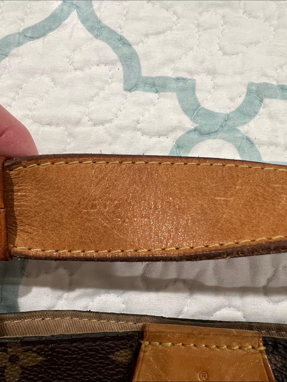 Louis Vuitton Monogram Canvas Shoulder Bag in Dark Brown with Vachetta Trim - Picture 5 of 11